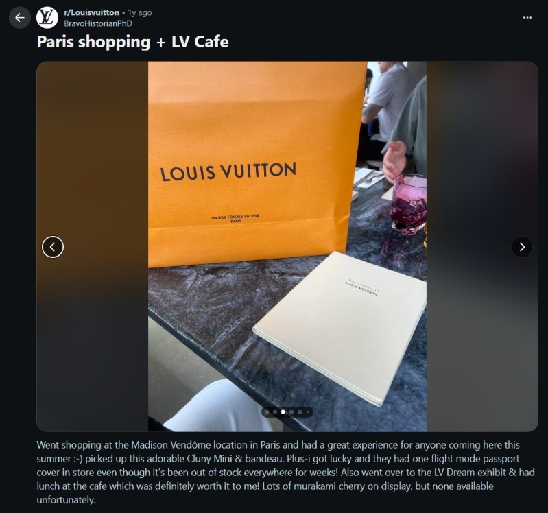 Redditor's Experiences At Lv Maison Champs Élysées