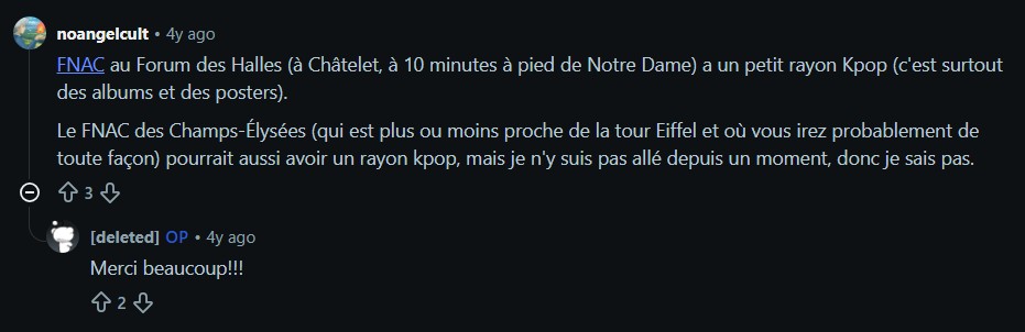 Fnac At Forum Des Halles (in Châtelet, A 10 Minute Walk From Notre Dame) Has A Small Kpop Section (it's Mostly Albums And Posters)