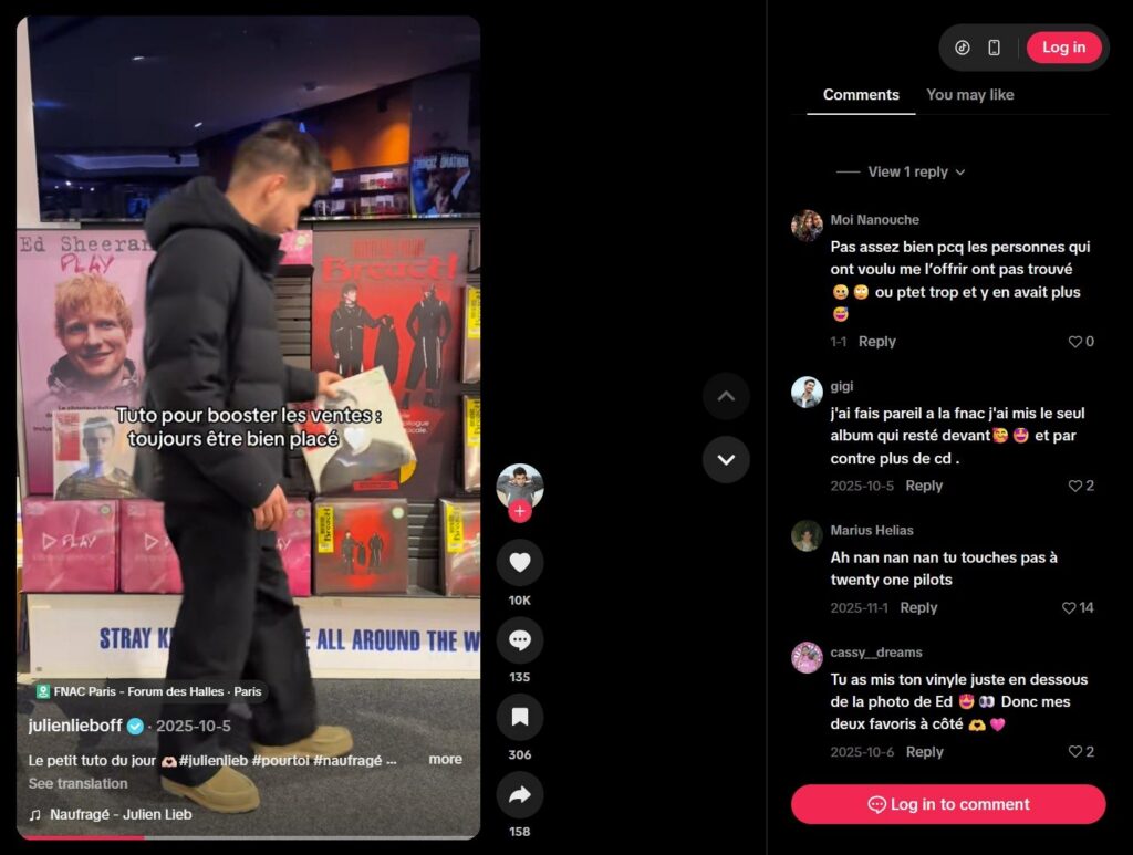 I Did The Same At Fnac, I Put The Only Album That Was Left In Front And On The Other Hand, No More Cds