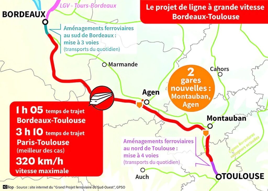Carte Toutière Bordeaux–toulouse