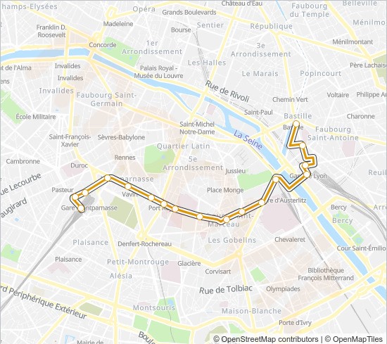 Bus Route 91 (gare Du Nord To Montparnasse 2 – Tgv Station)