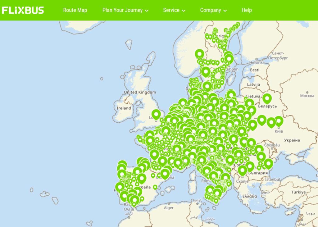 Flixbus Network Coverage