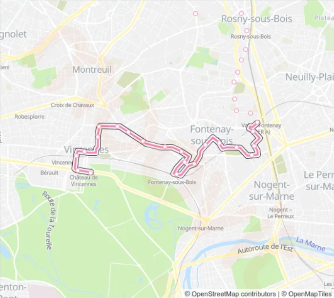 Bus Route 124 (montreuil – Boissière – Acacia To Château De Vincennes)