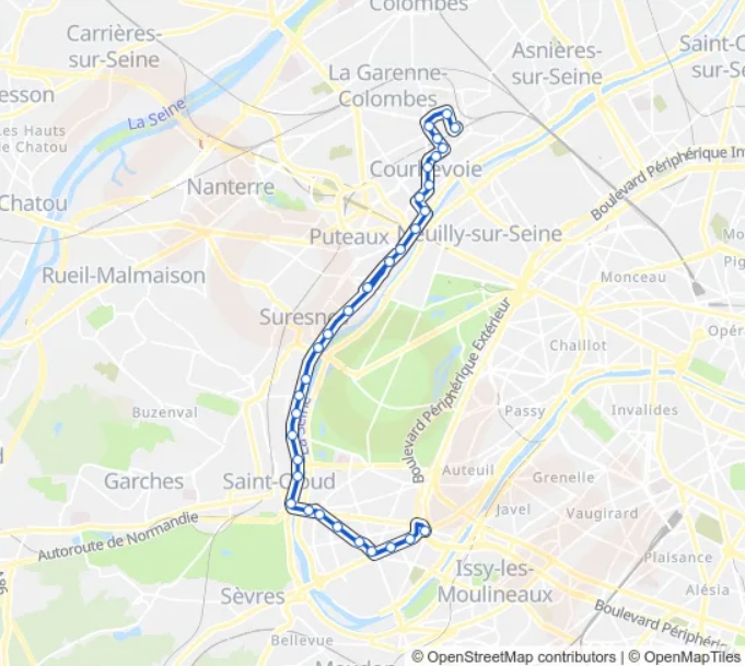 Bus Route 175 (bois Colombes – Les Bruyères To Porte De Saint Cloud)