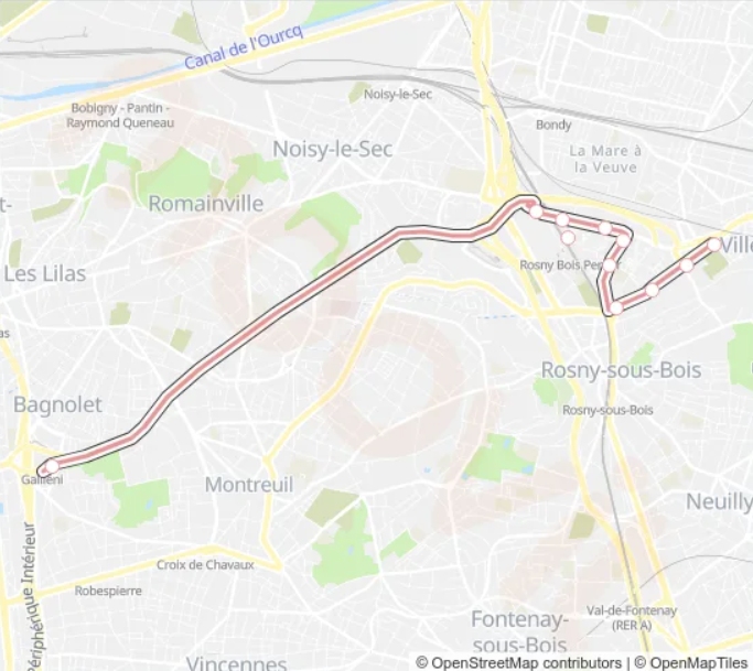 Bus Route 221 (neuilly Sur Marnepointe De Gournay To Bagnolet – Gallieni)