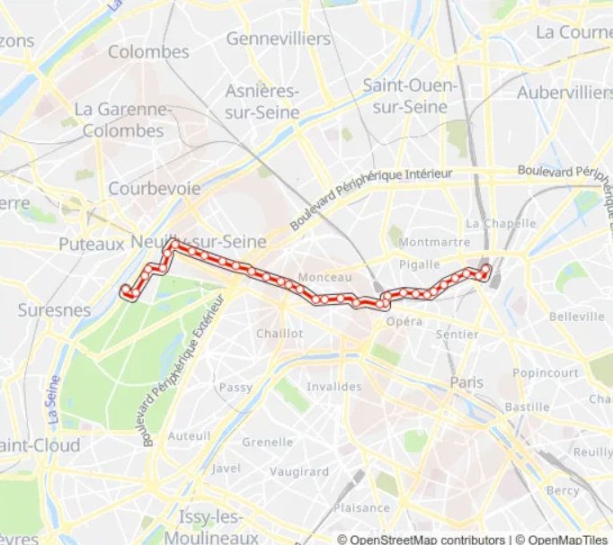 Bus Route 43 (neuilly – Bagatelle To Gare Du Nord)