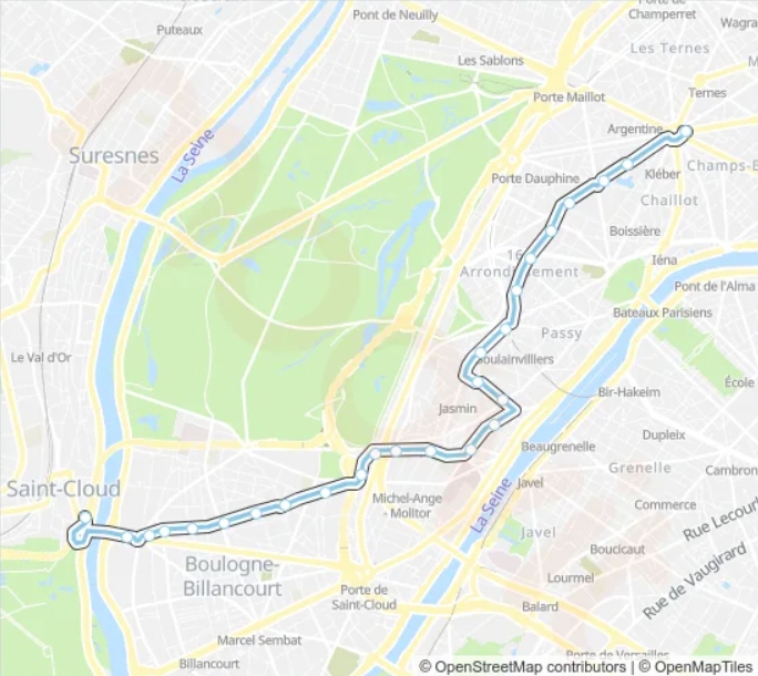Bus Route 52 (parc De Saint Cloud To Opéra – Rue Halévy)