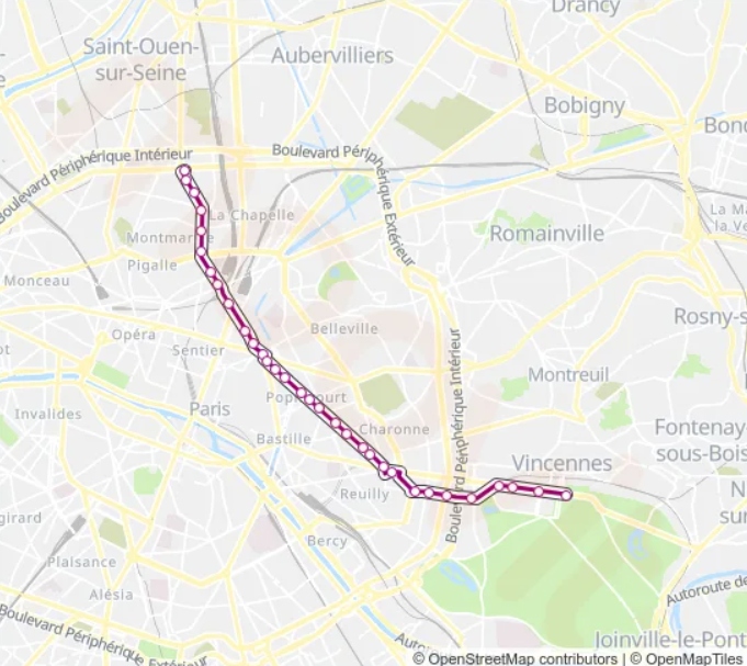 Bus Route 56 (château De Vincennes To Porte De Clignancourt)