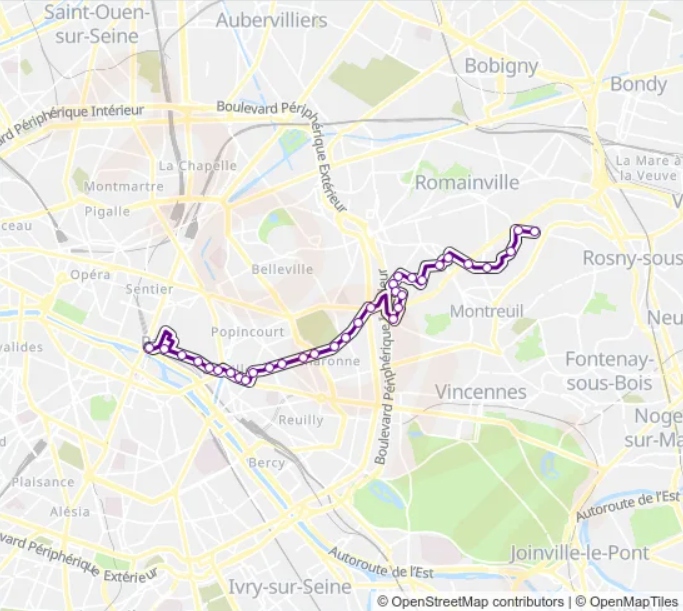 Bus Route 76 (montreuil – Hôpital To Châtelet)
