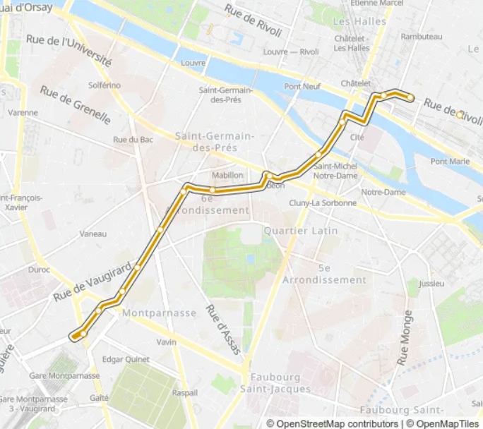 Bus Route 96 (porte Des Lilas – Métro To Gare Montparnasse)