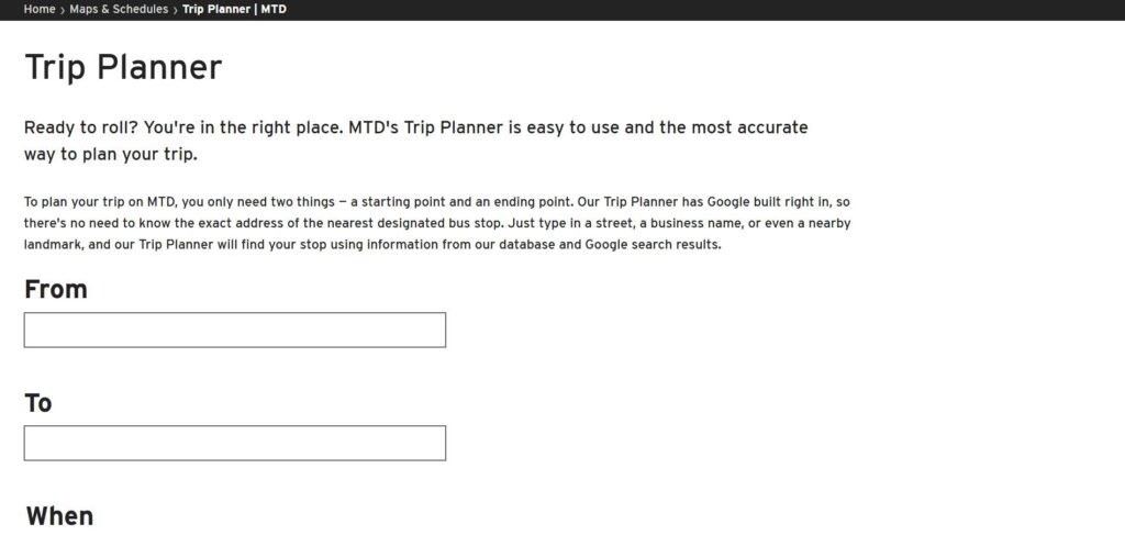 Mtd Bus Trip Planner