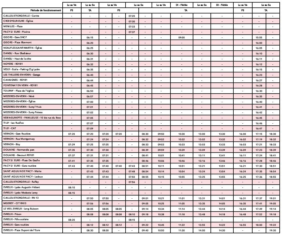 Bus Réseau Nomad Car Ligne 210 Timetable 1