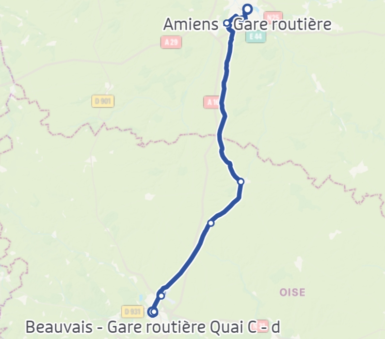 Bus Route 601 (amiens To Beauvais)