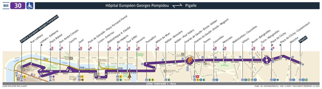 Bus Ligne 30 (hôpital Européen Georges Pompidou To Pigalle)