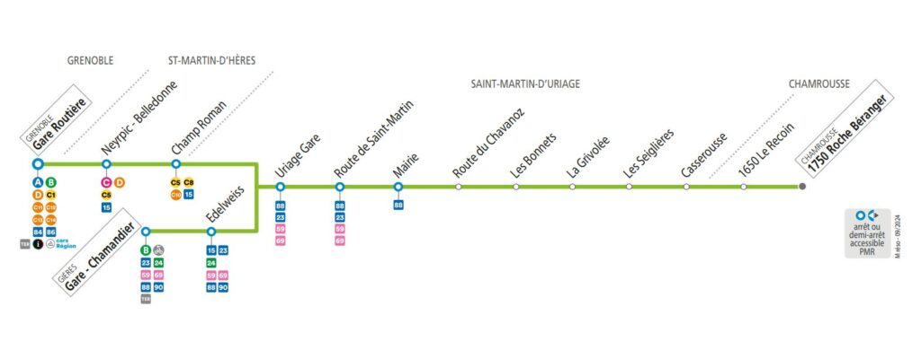 Bus N93 Grenoble To Chamrousse Route