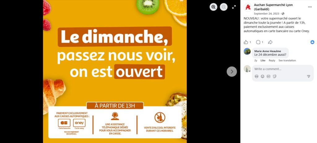 Auchan Supermarché Garibaldi Lyon Fb