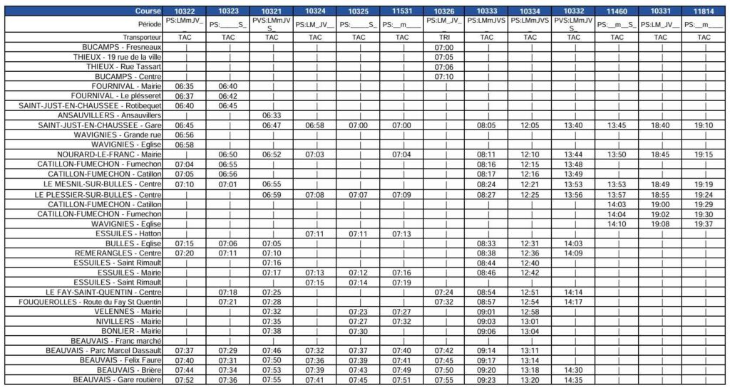 Bus Ligne 613 Saint Just En Chaussée – Beauvais Routière