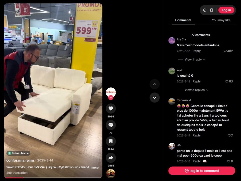 Conforama Reims Tiktok