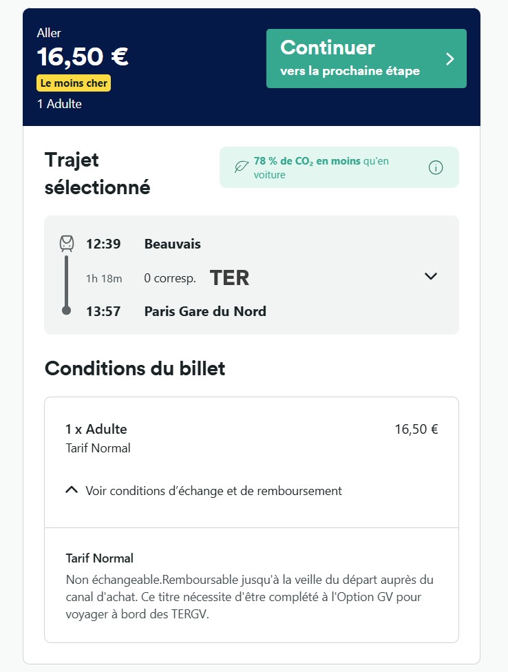 Le Train Sncf (paris Beauvais)