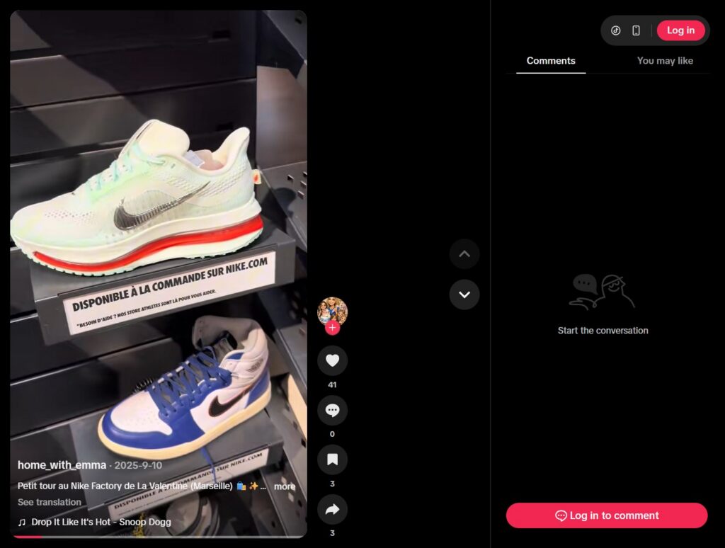 Nike Factory Store La Valentine Tiktok