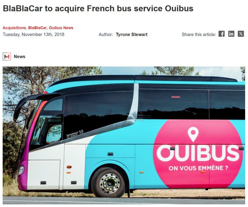 Blablacar Va Acquérir Le Réseau De Bus Français Ouibus