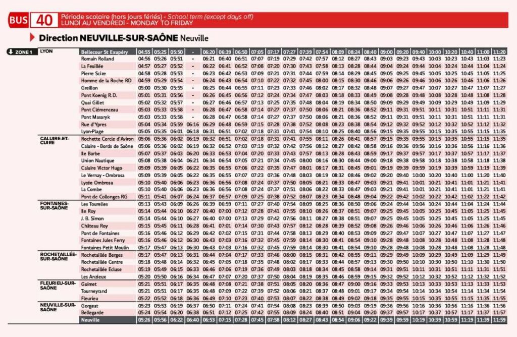 Bus Ligne 40 Bellecour St Exupéry – Neuville 1