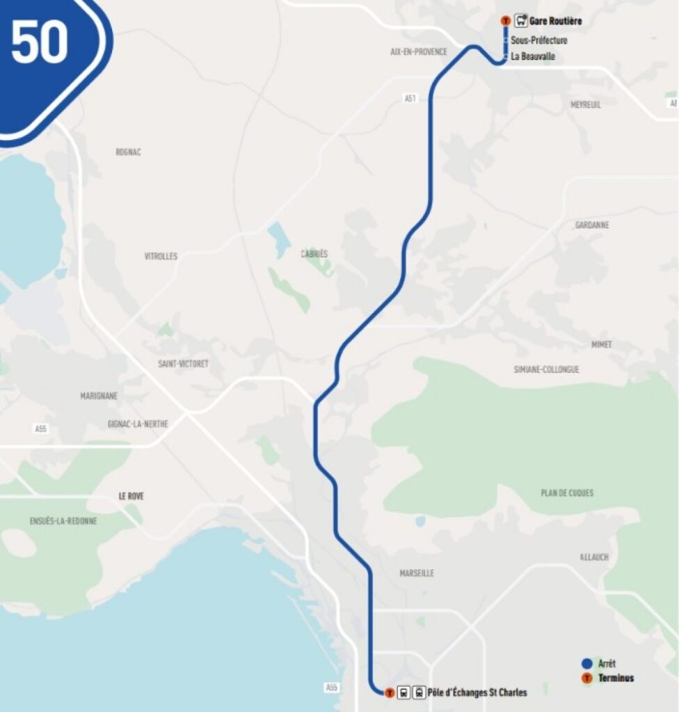 Bus Ligne 50 (marseille à Aix En Provence)