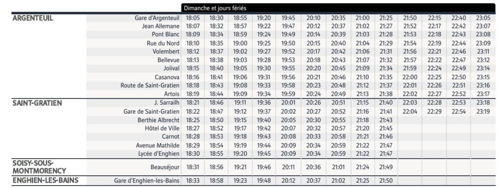 Bus Ligne 1516 Gare D'argenteuil – Gare D'enghien Les Bains Routière 5