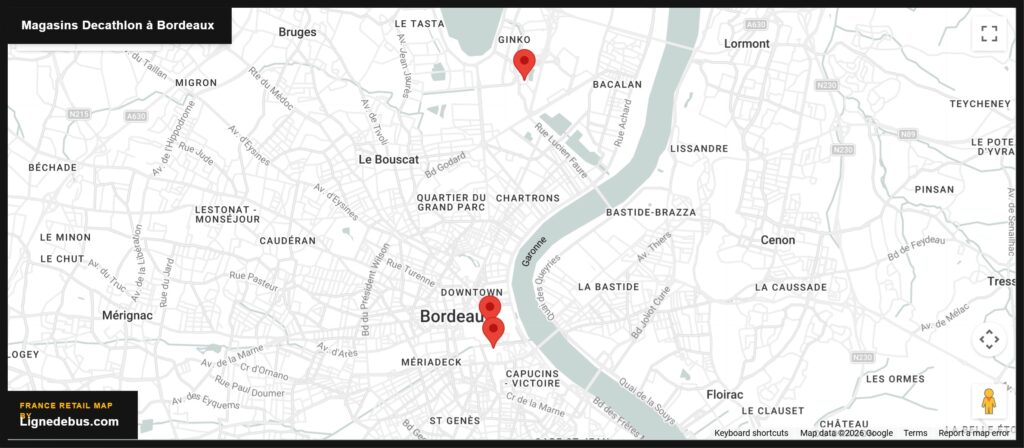 Magasins Decathlon à Bordeaux