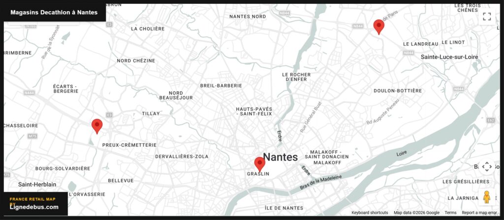 Magasins Decathlon à Nantes
