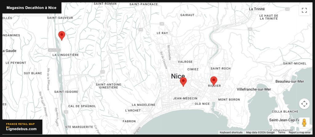 Magasins Decathlon à Nice