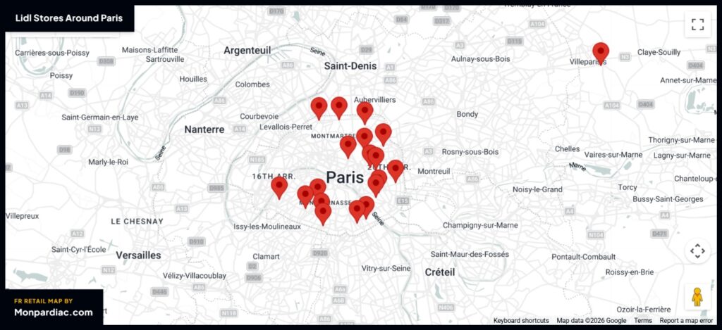 Lidl Stores Around Paris