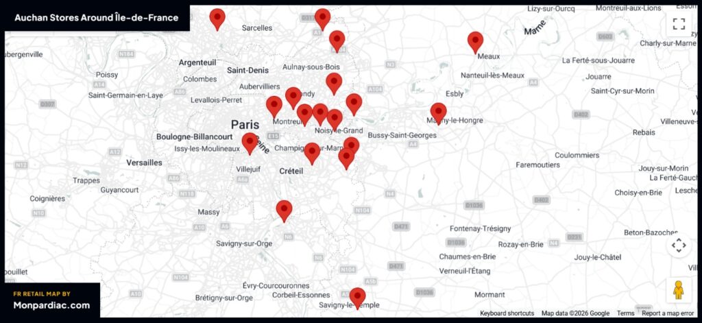 Auchan Stores Around Île De France