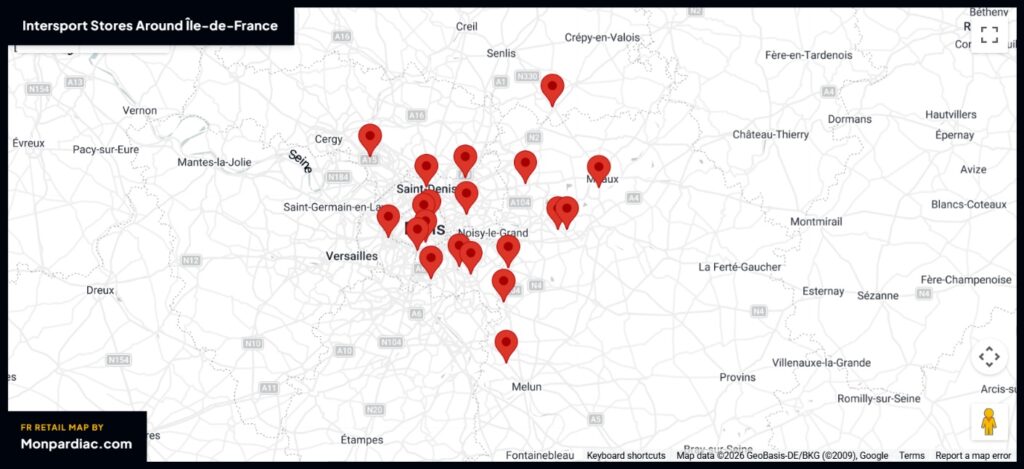 Intersport Stores Around Île De France