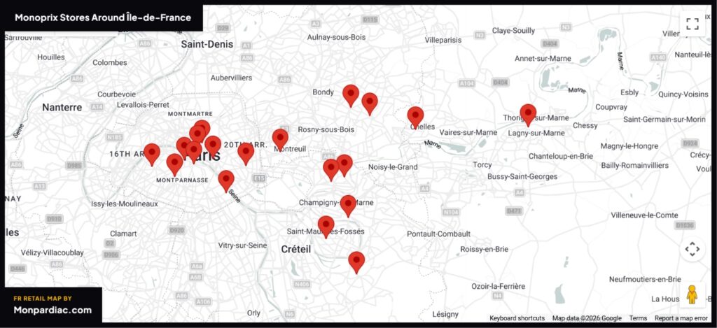 Monoprix Stores Around Île De France